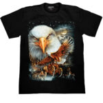 T-Shirt GR513 – Rock Chang Original – „Adler“ Motiv „Adler“ – T-Shirt Leuchtet im Dunkel, Unisex