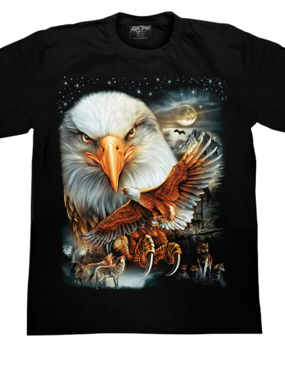 T-Shirt GR513 – Rock Chang Original – „Adler“ Motiv „Adler“ – T-Shirt Leuchtet im Dunkel, Unisex